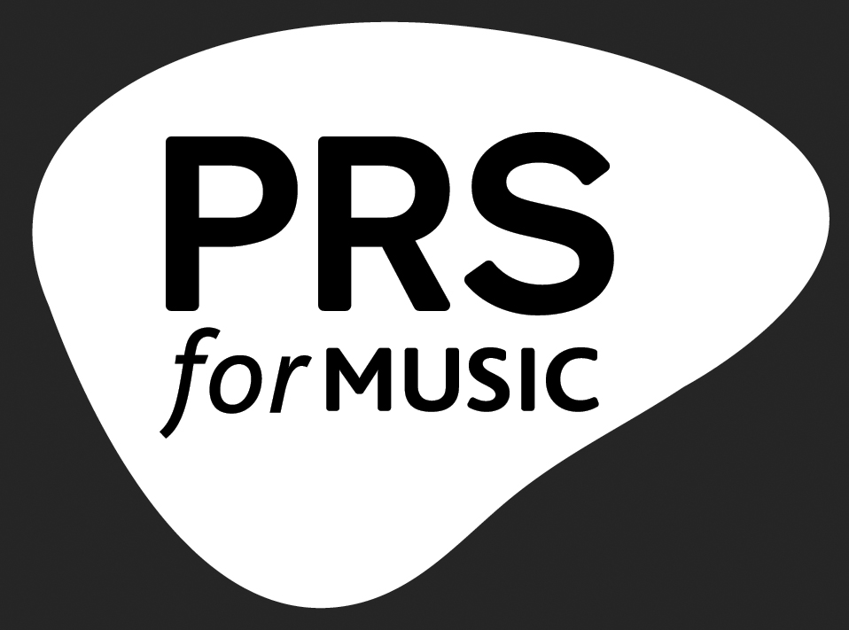 PRS for music logo (white)