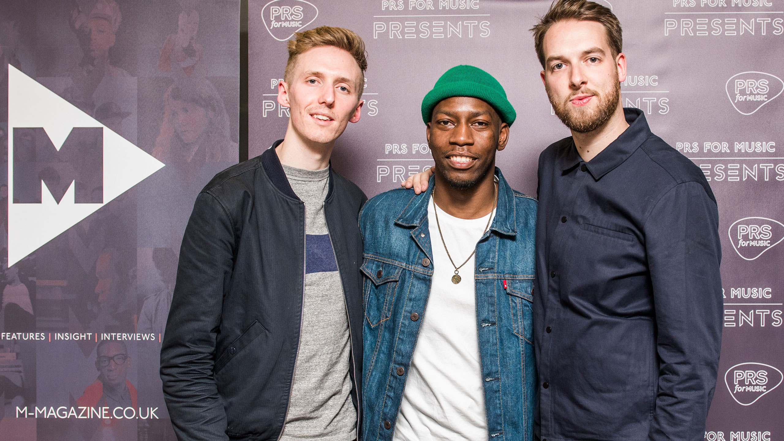 James Hatcher (Honne), Tiggs Da Author and Andy Clutterbuck (Honne) at PRS Presents