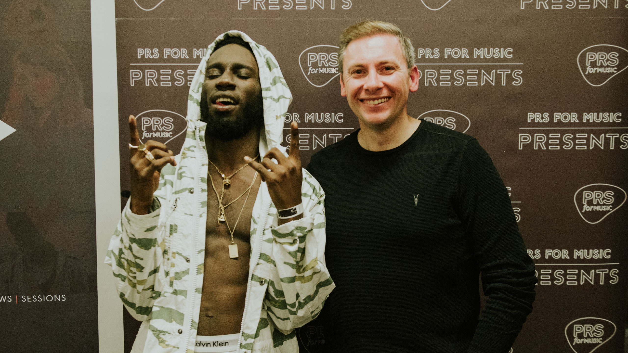 Kojey Radical and Paul Clements (Commercial Director) at PRS for Music Presents 2nd Birthday