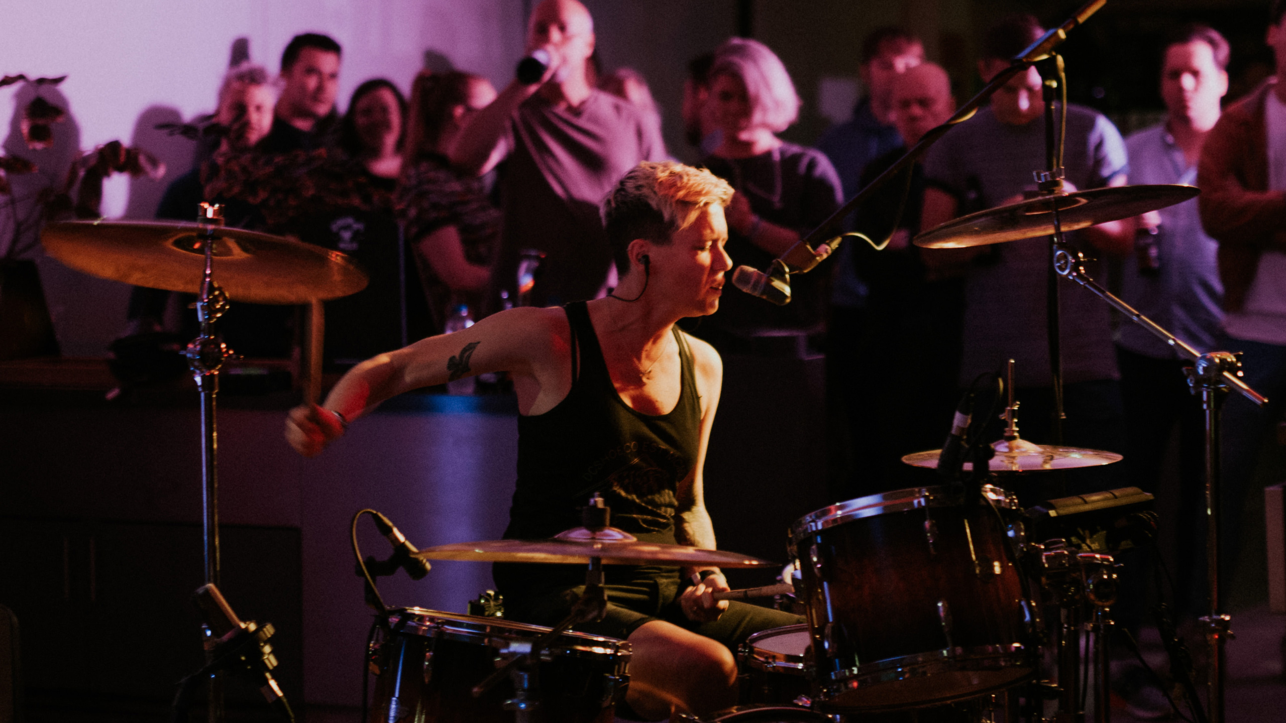 Honeyblood drummer Cat Myers performing at PRS for Music presents