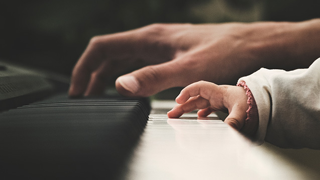 Children learning music
