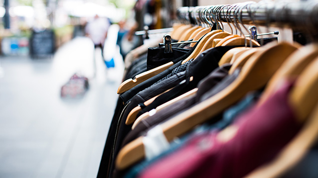 Clothes rail - high street shopping
