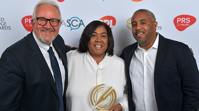 Gold-Badge-Winner-Jackie-Davidson-with-Wayne-Hector-and-PRS-Chairman-Nigel-Elderton-2018