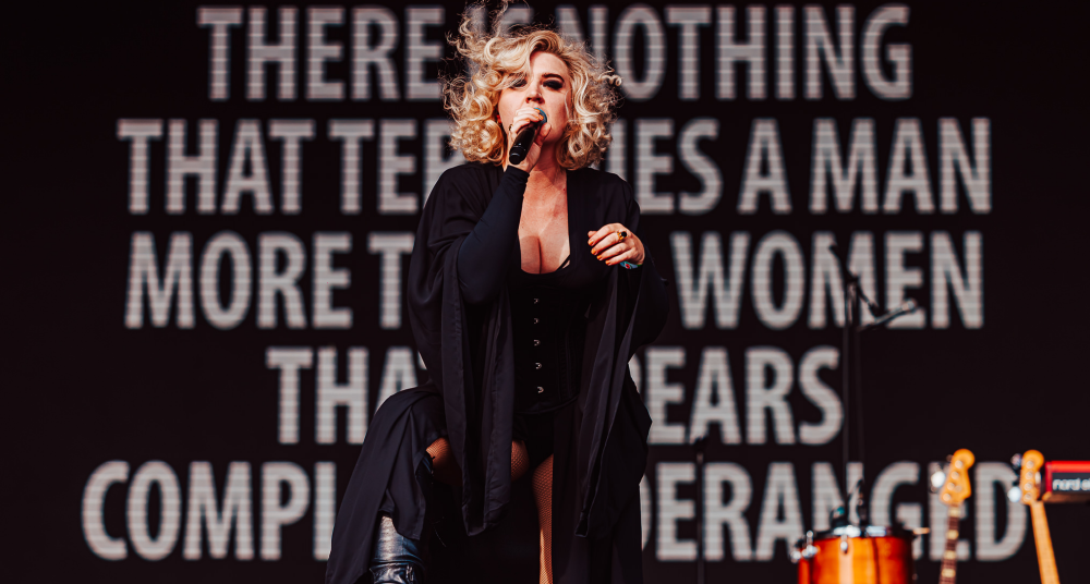 Self Esteem on stage at Mighty Hoopla 2022