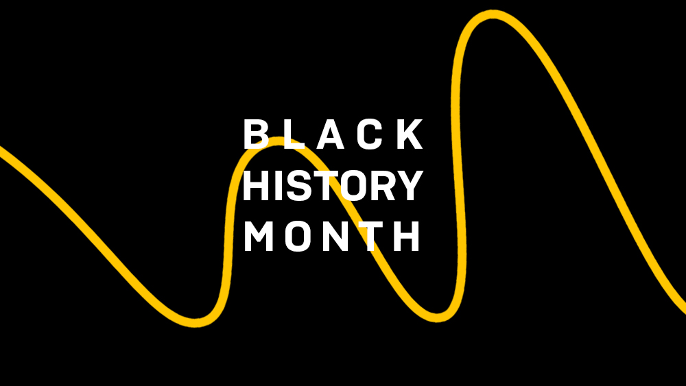 Black History Month text on black background
