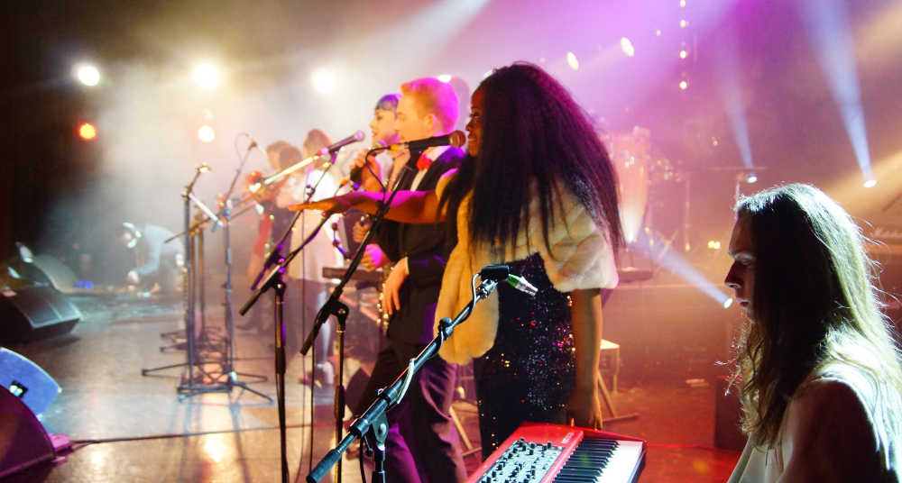 Above: Students performing at The BRIT School