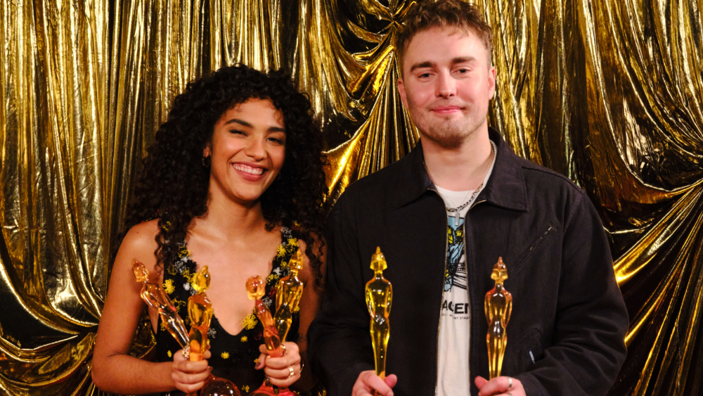 Olivia Dean and Sam Fender at the BRITs 2026