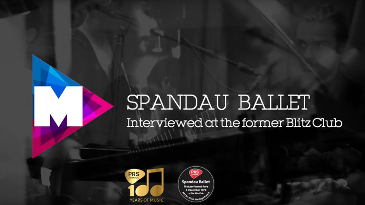 Text reads: Spandau Ballet interviewed at the former Blitz Club
